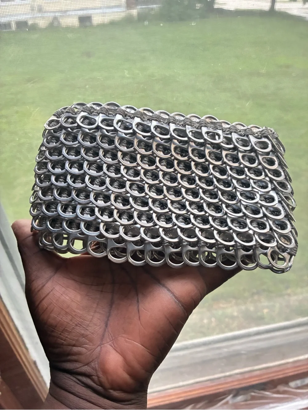 Silver Pop-Tab Clutch Wallet - Sustainable Metallic Accessory